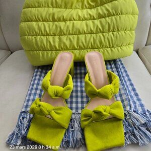 green lime sandals (suede)